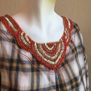 CHELSEA & VIOLET Beaded Boho Top